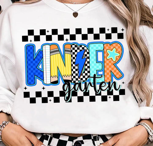 Checkered Grade Level Teacher Tee | Pre-K, Kindergarten, 1st–5th Grade Teacher Shirt