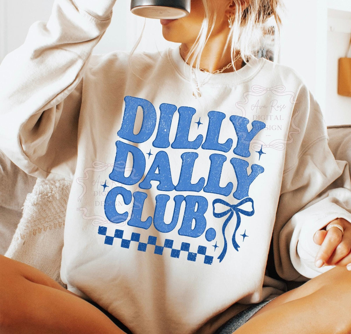 Dilly Dally Club Retro Graphic Tee | Coquette Bow Shirt | Trendy Western-Inspired Comfort Colors Tee
