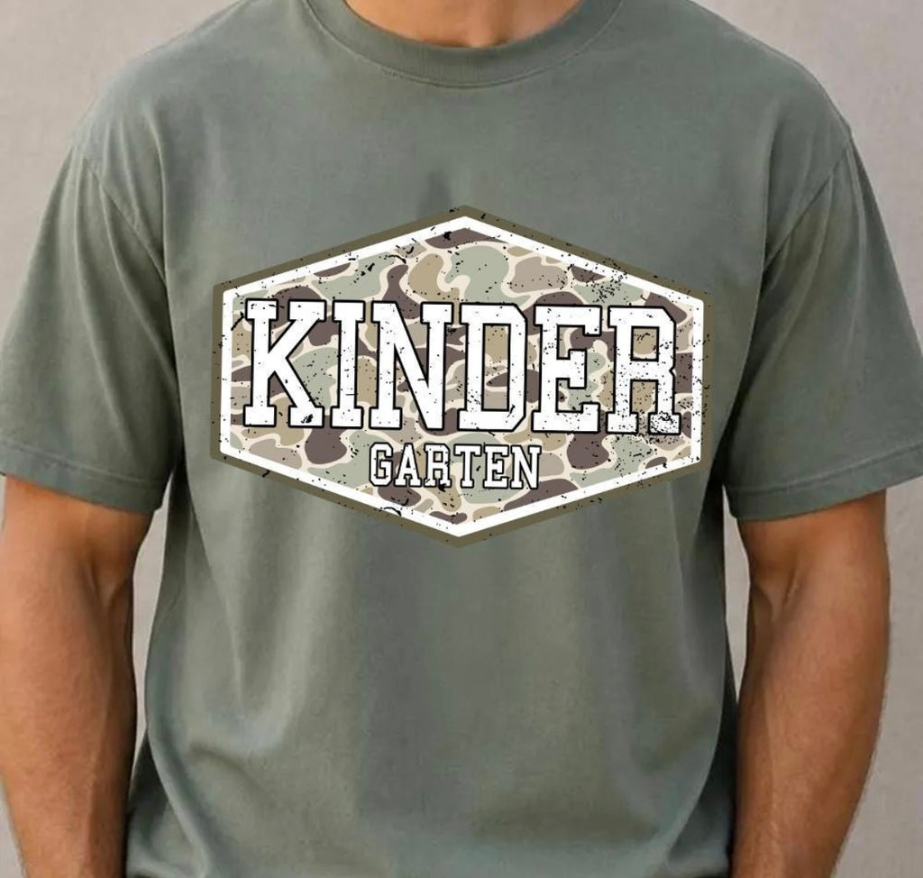 Retro Camo Grade Level Teacher Tee | Pre-K, Kindergarten, 1st, 2nd, 3rd & 4th Grade Teacher Shirt