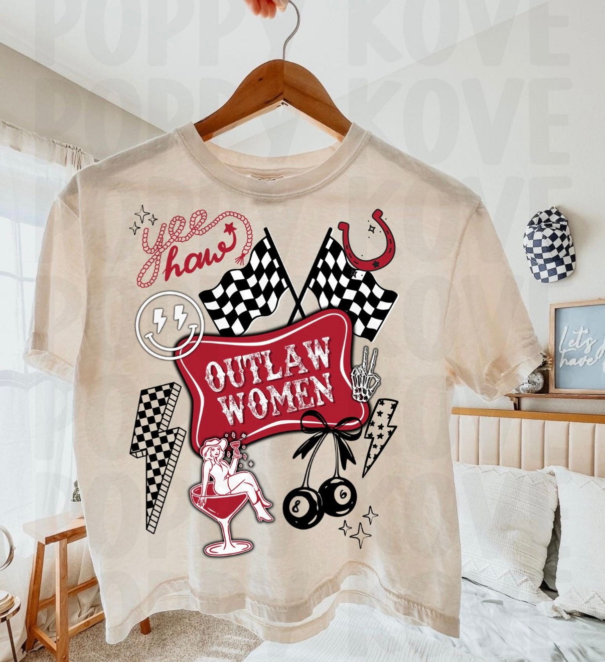 Yeehaw Outlaw Women Graphic Tee | Western Cowgirl Shirt | Retro Rodeo Tee | Country Girl Statement Tee