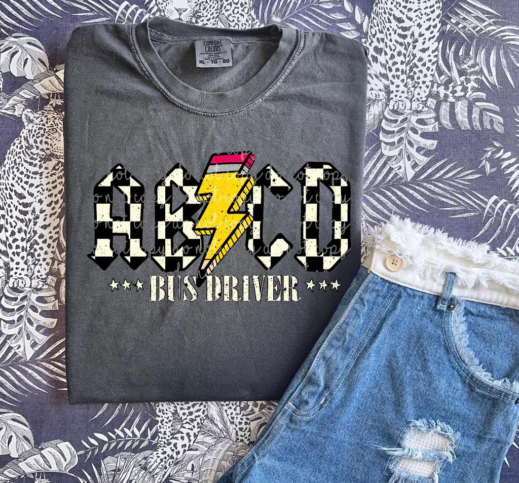 AC/DC Inspired School Staff Tee | Bus Driver, Teacher & Grade Level Shirts | Pre-K, Kindergarten, 1st, 2nd, 3rd & 4th Grade