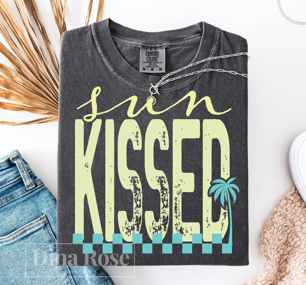 Sun Kissed Graphic Tee | Retro Summer Shirt | Beach Vacation Tee | Comfort Colors Summer Vibes Shirt