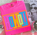 Howdy Checkered Retro Western Graphic Tee | Bright Neon Cowgirl Shirt | Comfort Colors Country Style Tee