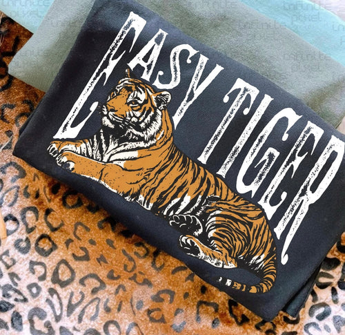 Easy Tiger Graphic Tee | Vintage Tiger Comfort Colors Shirt | Bold Animal Print Unisex Tee