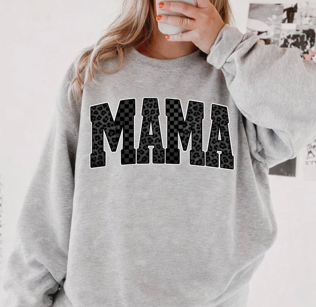 Black Leopard Mama Tee | Custom Mama Graphic Shirt | Available on Any Color Tee