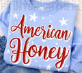 American Honey Patriotic Graphic Tee | Red, White & Blue Fourth of July Shirt | USA Summer Comfort Colors Tee