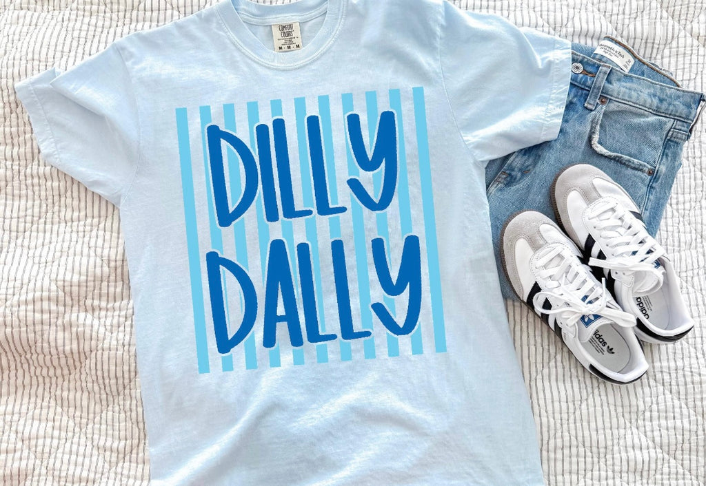 Dilly Dally Graphic Tee | Funny Southern Saying Shirt | Bright Summer Comfort Colors Tee