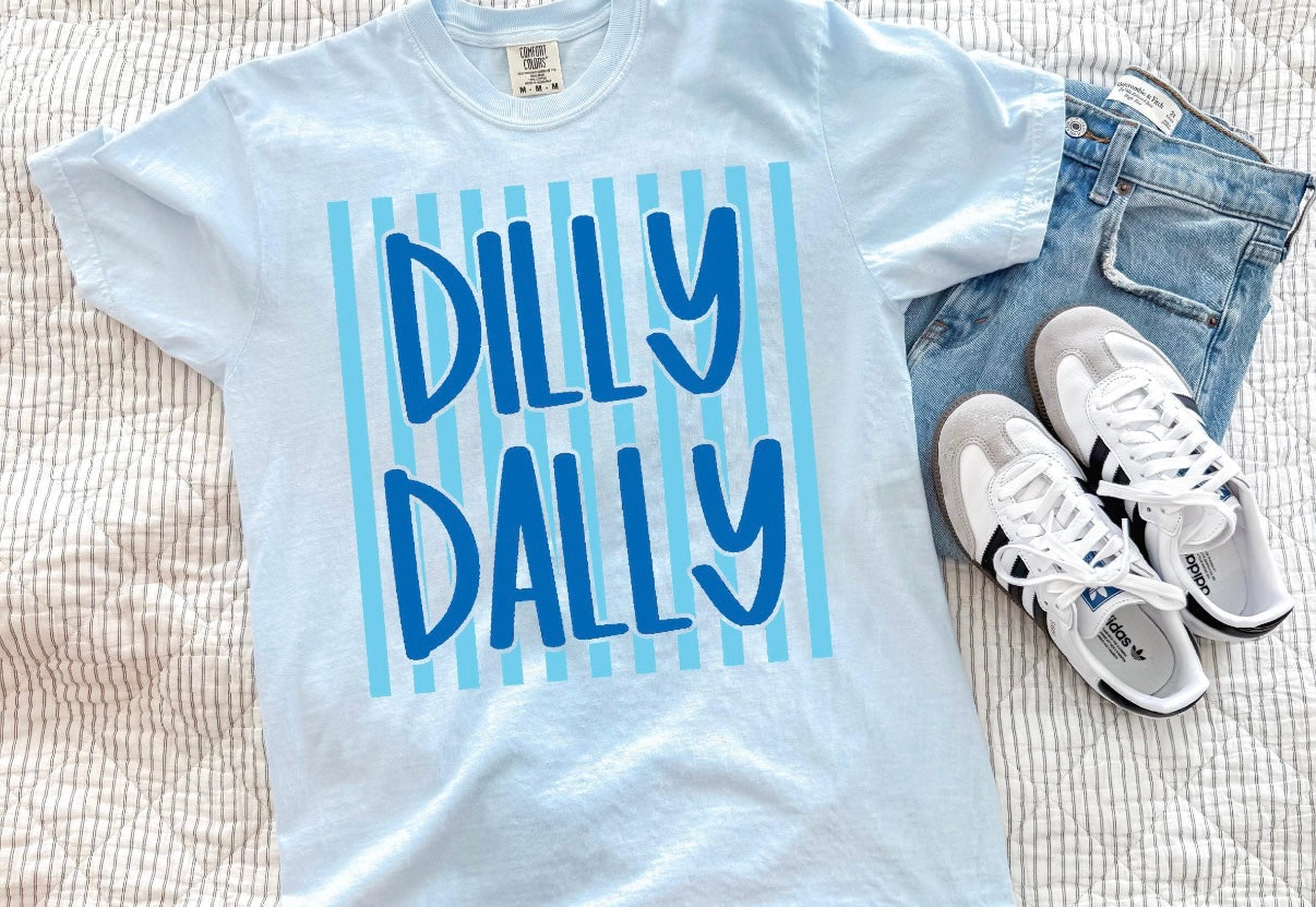 Dilly Dally Graphic Tee | Funny Southern Saying Shirt | Bright Summer Comfort Colors Tee