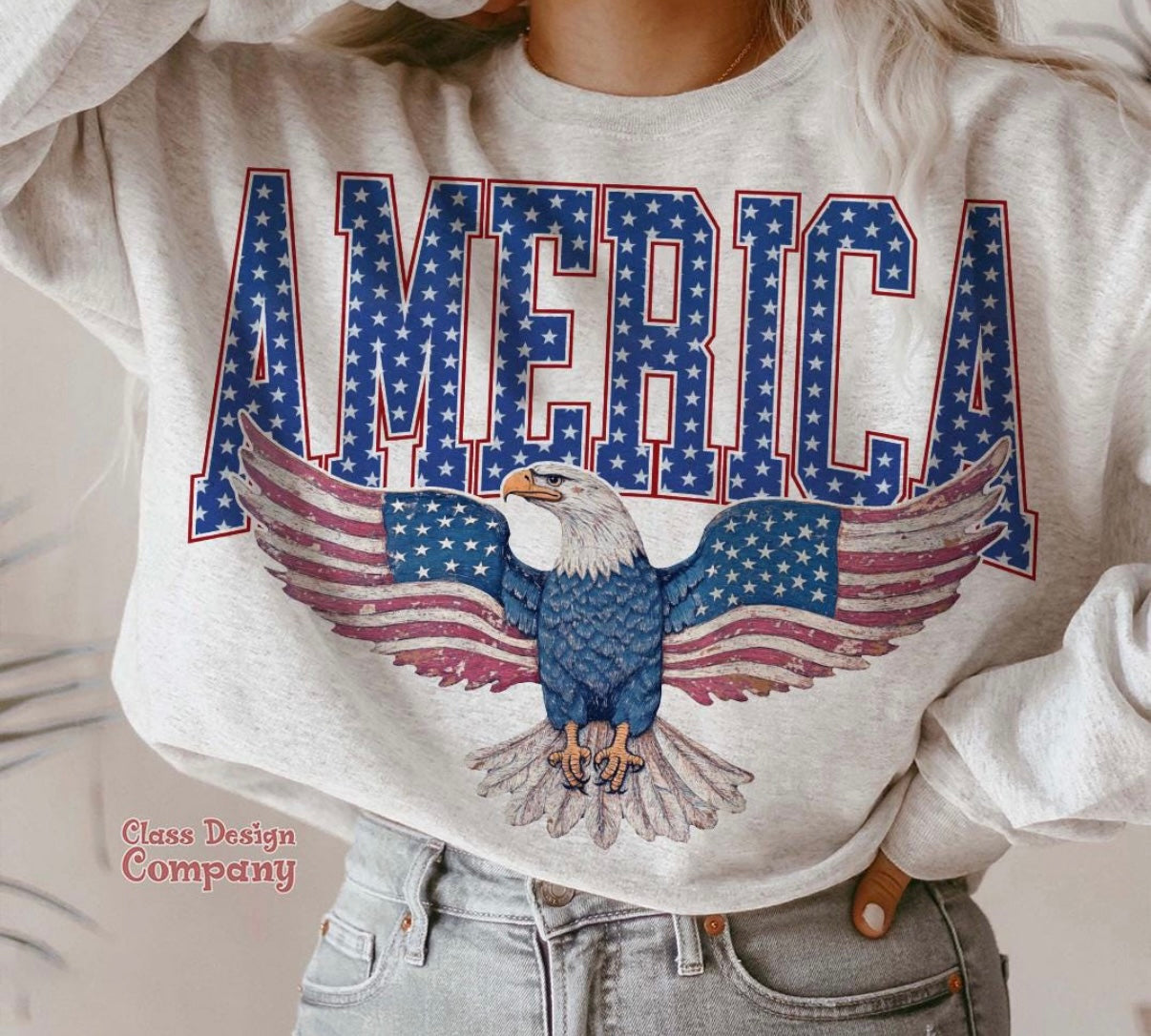 Vintage America Eagle Comfort Colors Tee | Patriotic USA Graphic Shirt | Fourth of July Shirt | Red White & Blue Americana Tee