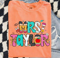 Custom Teacher Name Tee | Personalized Preppy Teacher Shirt | Back to School Graphic Tee | Cute Pencil Teacher Gift