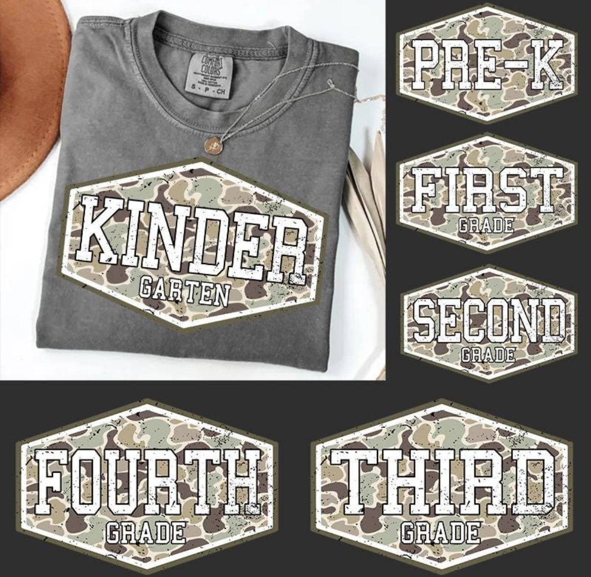 Retro Camo Grade Level Teacher Tee | Pre-K, Kindergarten, 1st, 2nd, 3rd & 4th Grade Teacher Shirt