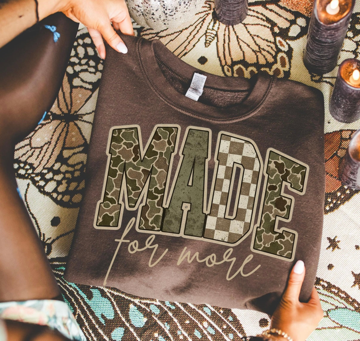 Made for More Camo & Checkered Graphic Tee | Inspirational Western Style Shirt | Comfort Colors Tee