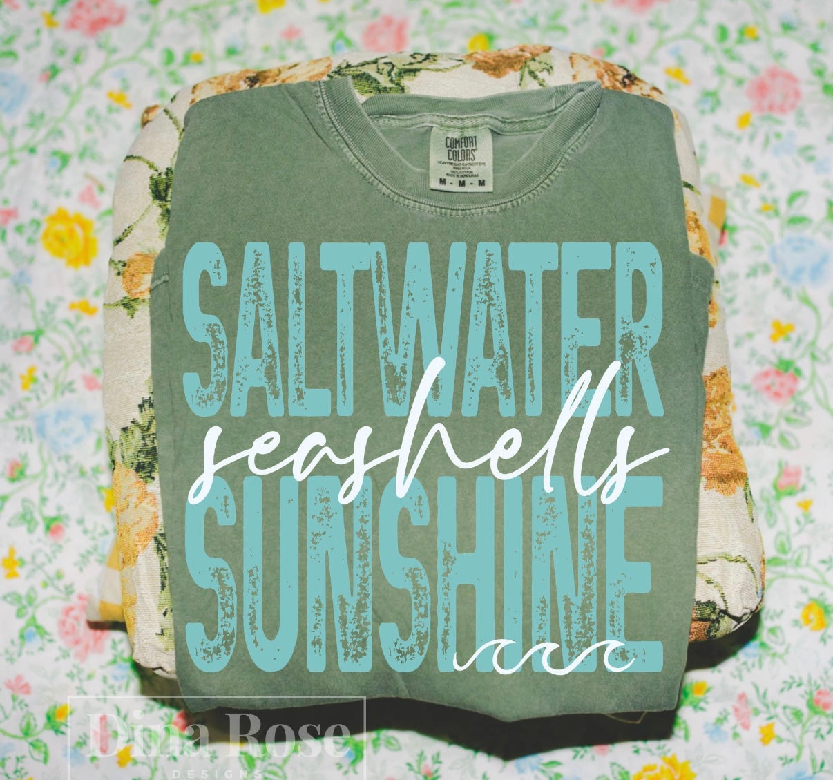 Saltwater Sunshine Graphic Tee | Beach Lover Shirt | Coastal Summer Tee | Ocean Vibes Shirt